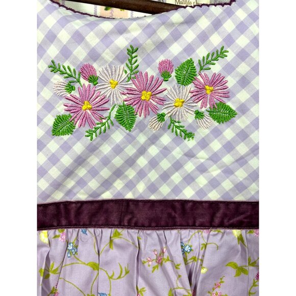 Matilda Jane Girls Sz 8‎ Floral Sleeveless Peplum Prudence Gingham Ruffle - Picture 3 of 7